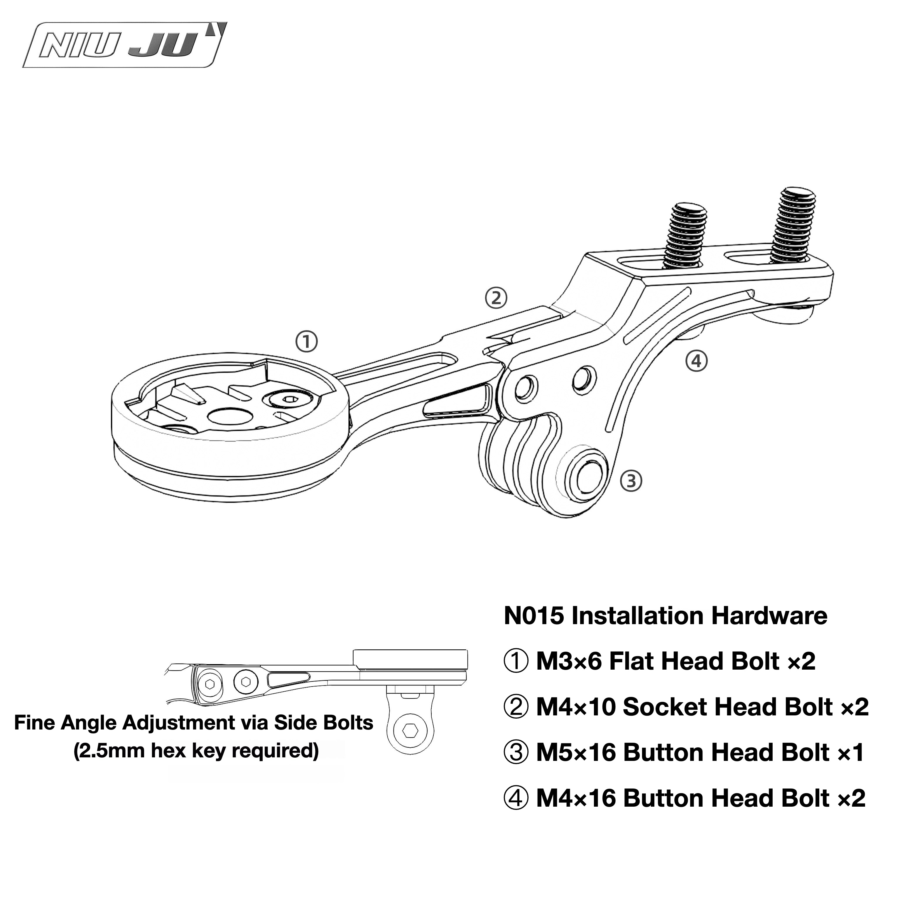 NIUJU Computer Mount for Cannondale MOMO Integrated Handlebar | LAB71 Garmin 1050 Extension Mount