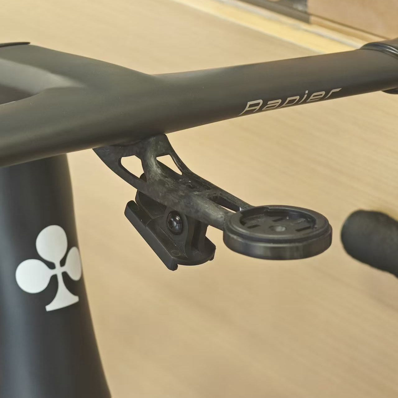 Seka Spear / Rapier Integrated Carbon Computer Mount | Ultra-Light 10g | Supports Garmin 1050 | Titanium Bolts Included