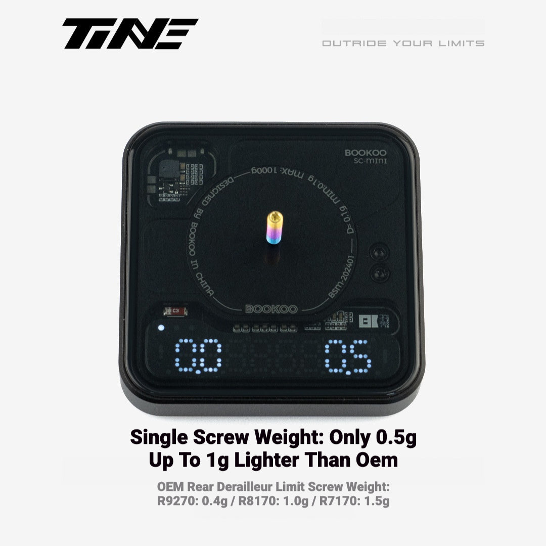 TiNE Titanium Shimano Rear Derailleur Limit & B-Tension Screws | Ultra-Light TC4 Ti Upgrade