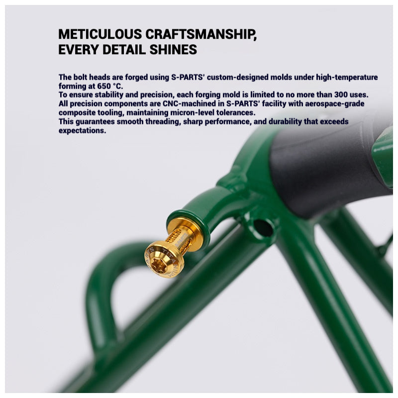 S-PARTS Titanium Bolt Upgrade Kit for Brompton | TC4 CNC Lightweight Frame & Hinge Hardware Set