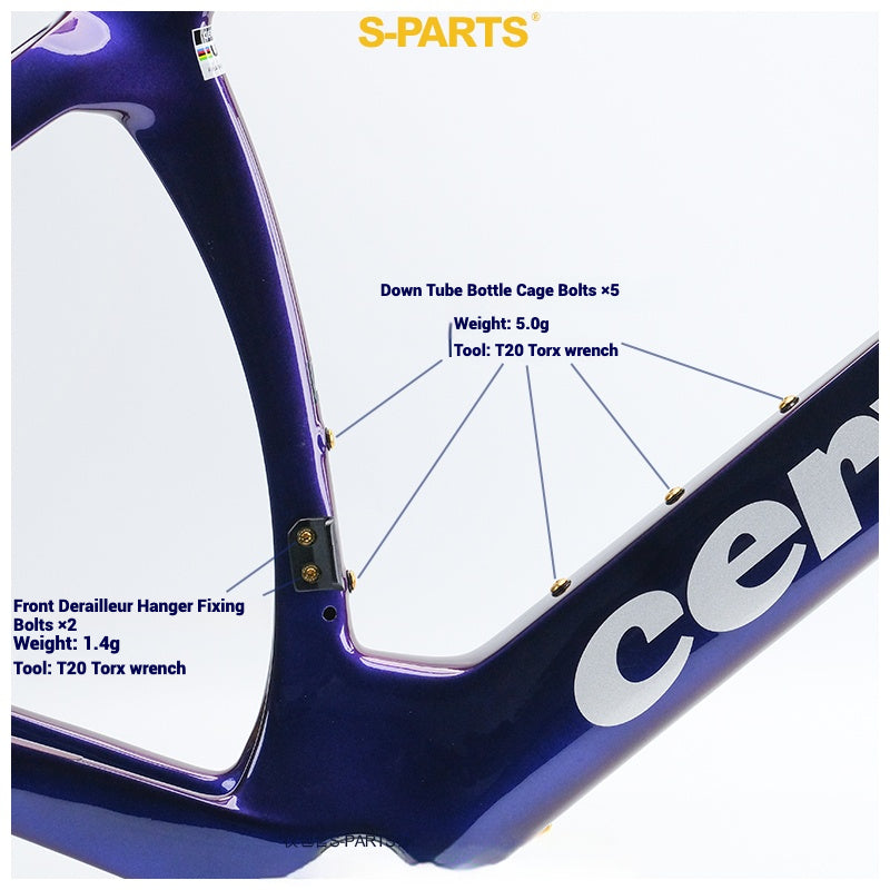 Cervélo S5 Titanium Bolt Kit – Full Frame Lightweight Upgrade Set | CNC TC4 Ti Bolts for Cervélo S5