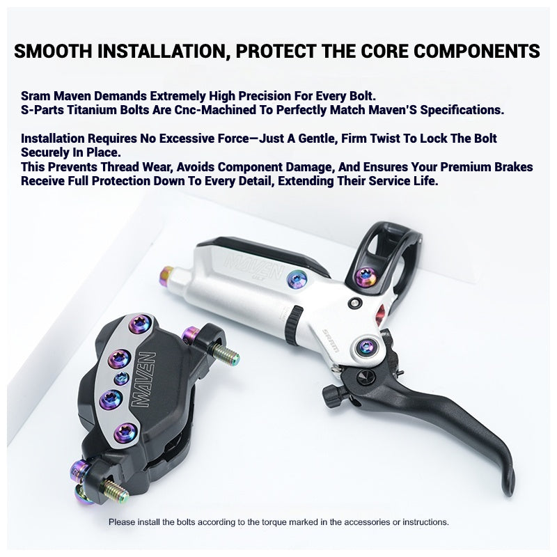 S-PARTS Titanium Bolt Upgrade Kit for SRAM MAVEN Brakes | CNC Precision | Lightweight | Full Color Options