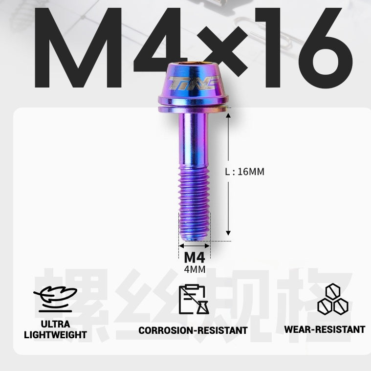 TiNE Titanium Alloy Screws for DARIMO Nexum Drag Integrated Handlebar – M4×16 Lightweight Stem Bolts (8 Colors)