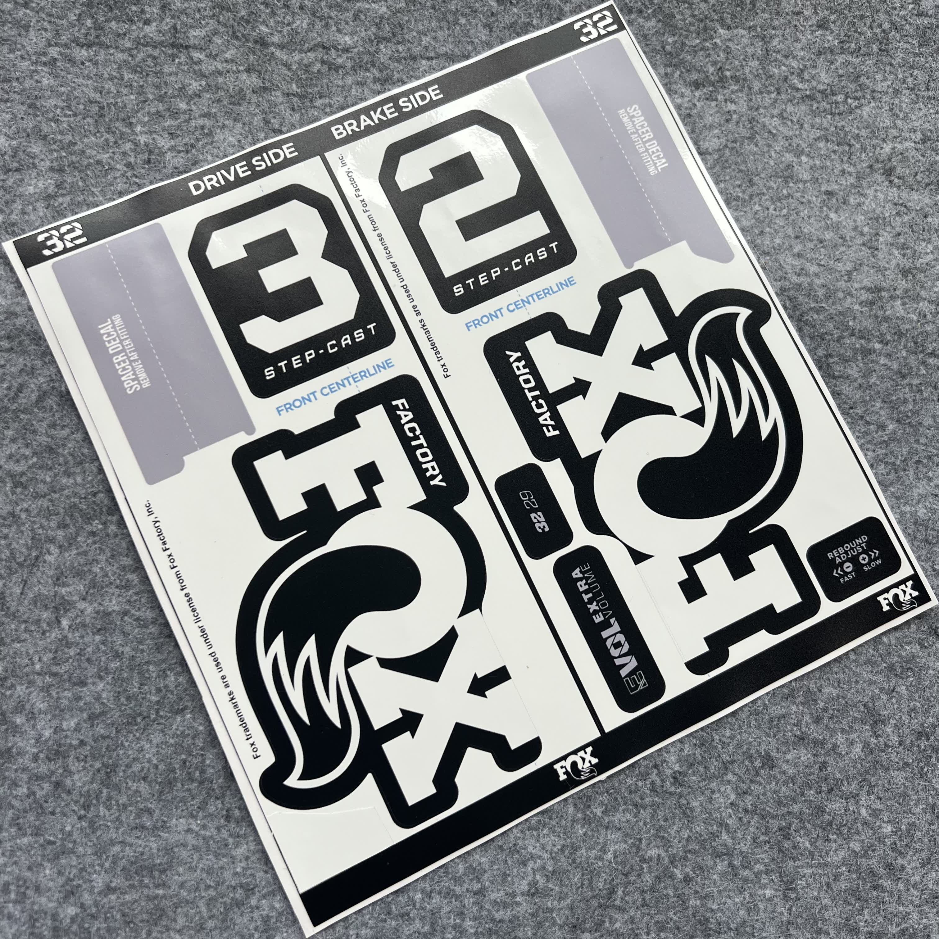 Custom Decal Kit for 2026 FOX 32 Step Cast FACTORY Fork | XC MTB Fork Stickers | Hardtail & Full Suspension