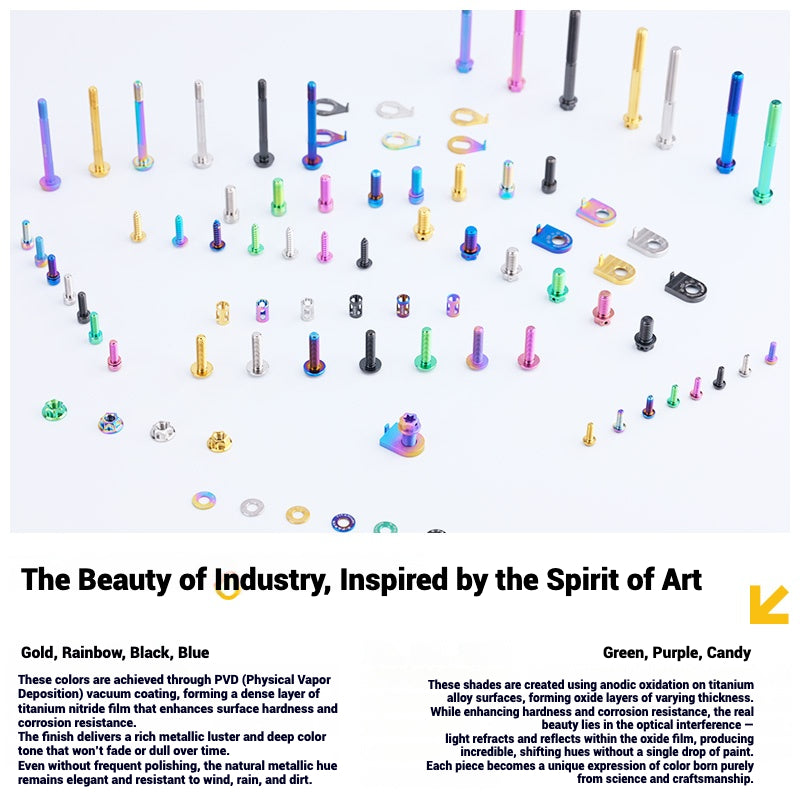 S-PARTS Titanium Bolt Upgrade Kit for Brompton | TC4 CNC Lightweight Frame & Hinge Hardware Set