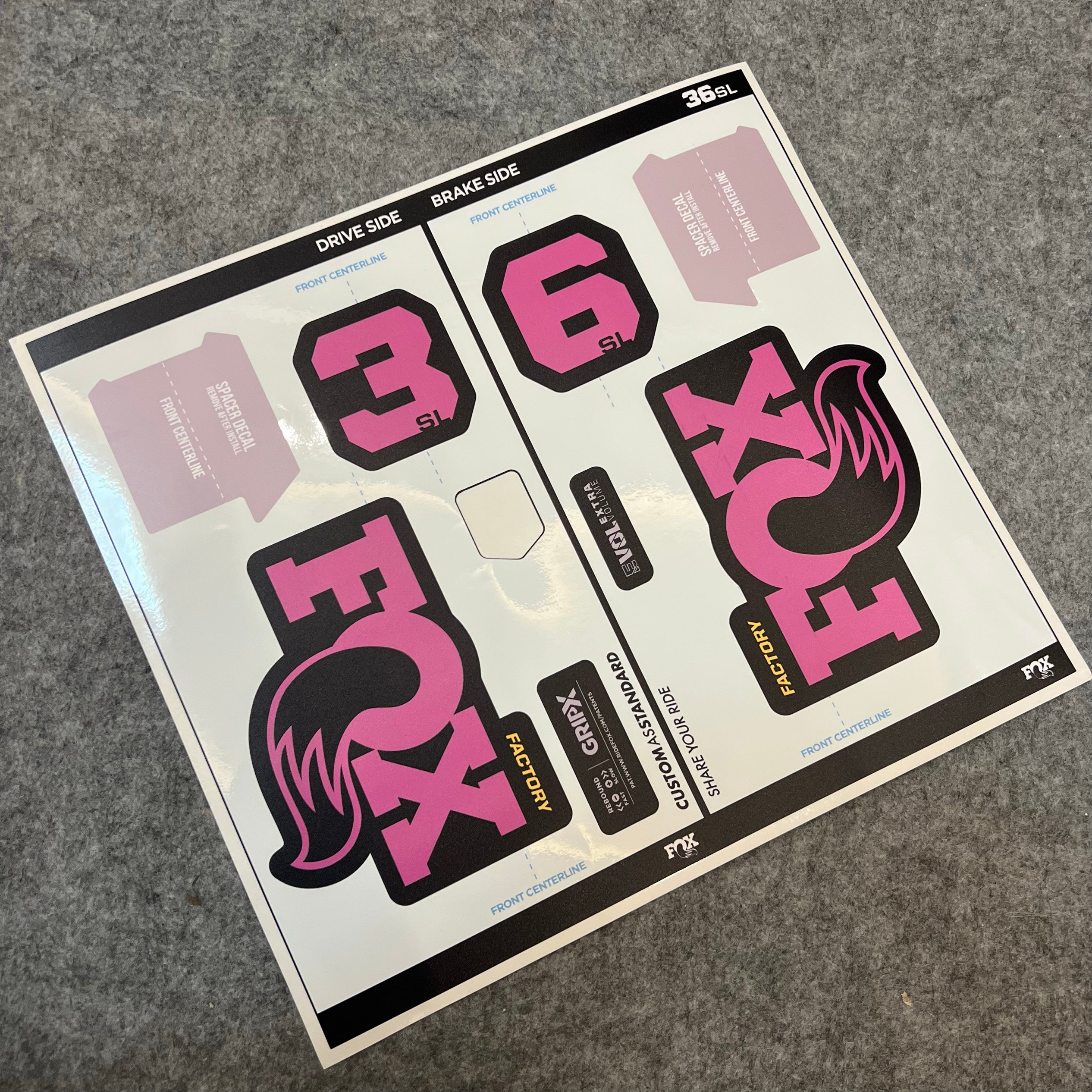 Custom Decal Kit for 2026 FOX 36 SL FACTORY Fork | 3M Waterproof MTB Fork Stickers