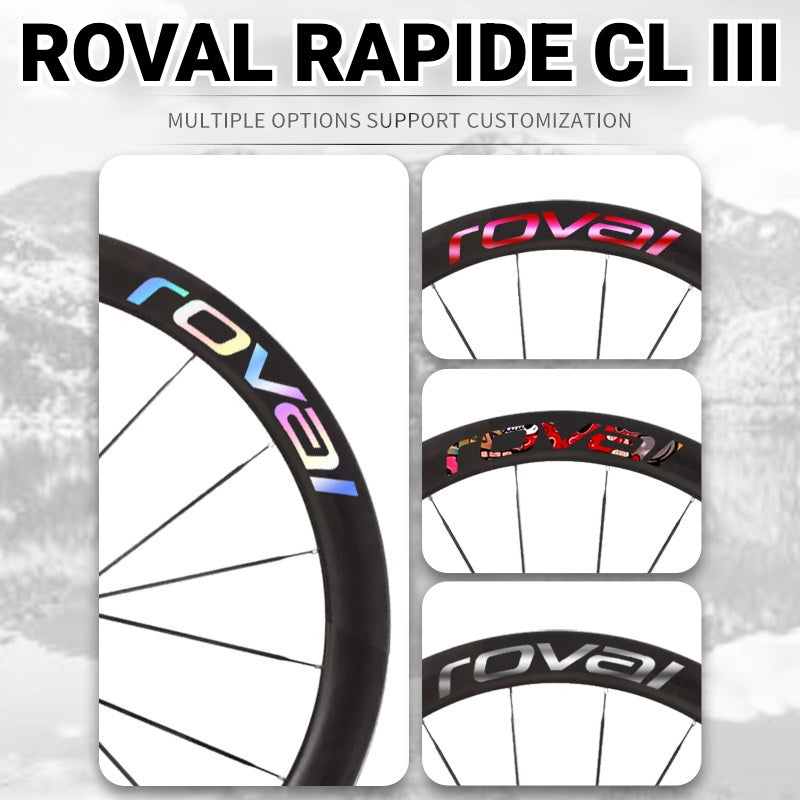 Roval Rapide CL III Wheel Decals | Custom Carbon Wheel Logo Color Change Stickers