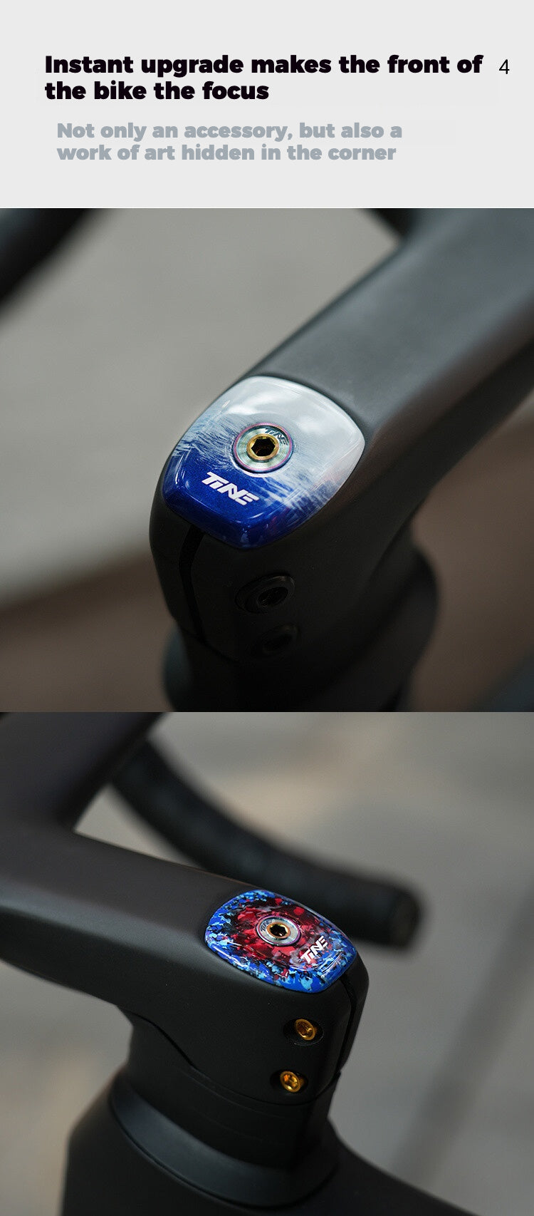 TiNE Carbon Headset Cap for Specialized SL8 Integrated Handlebar | FDJ & Quick-Step Edition