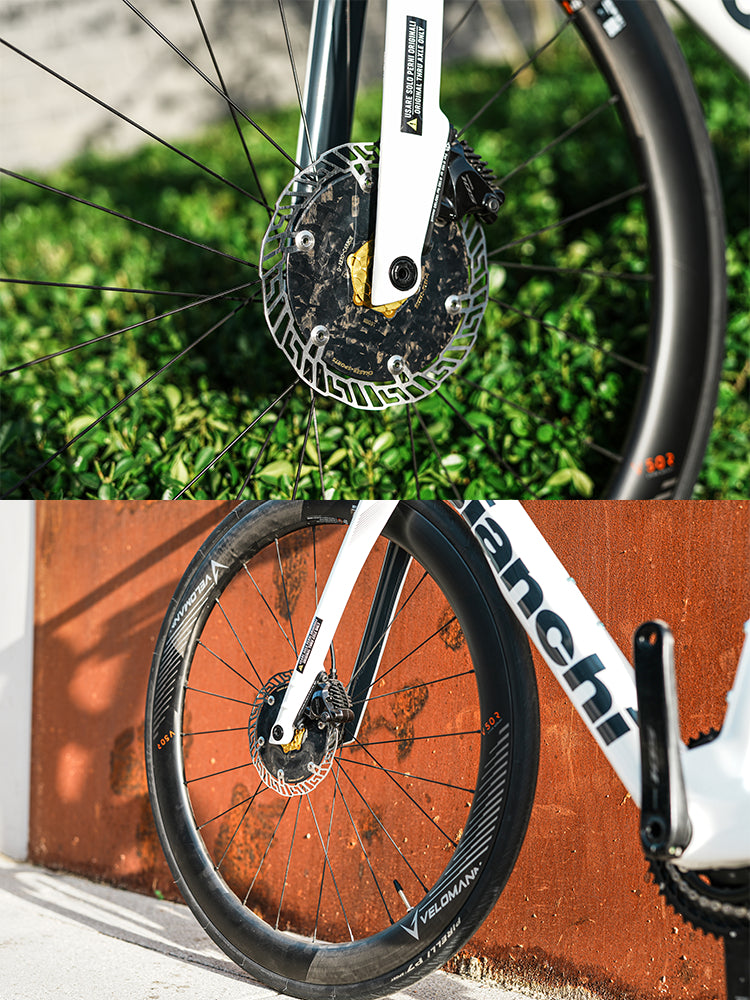 Chaser O-AERO Ultra-Light Carbon Centerlock Disc Brake Rotor 140/160mm | Aero CarbonTi Design for Road/TT Bikes | T800 Carbon + SUS420 Braking Surface