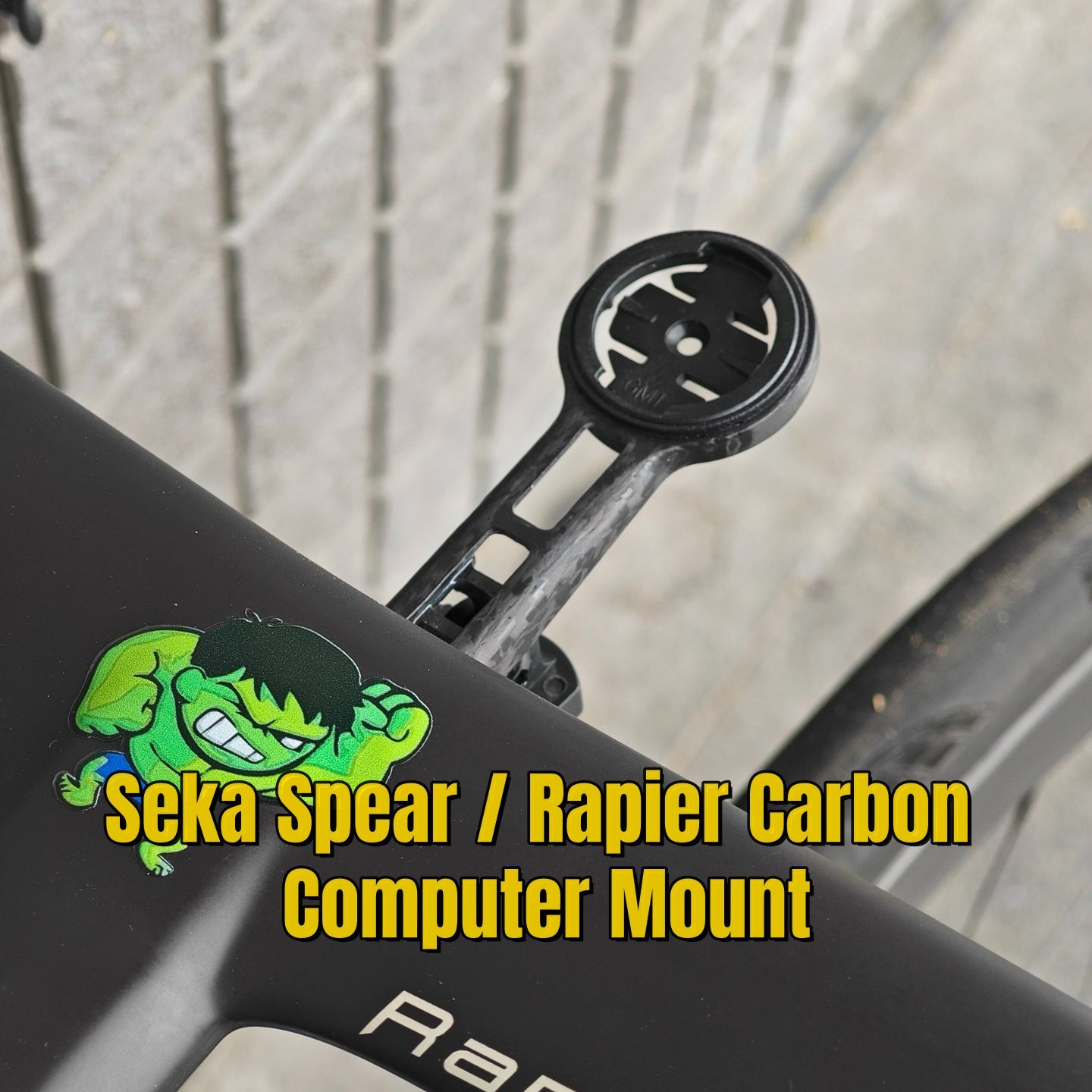 Seka Spear / Rapier Integrated Carbon Computer Mount | Ultra-Light 10g | Supports Garmin 1050 | Titanium Bolts Included