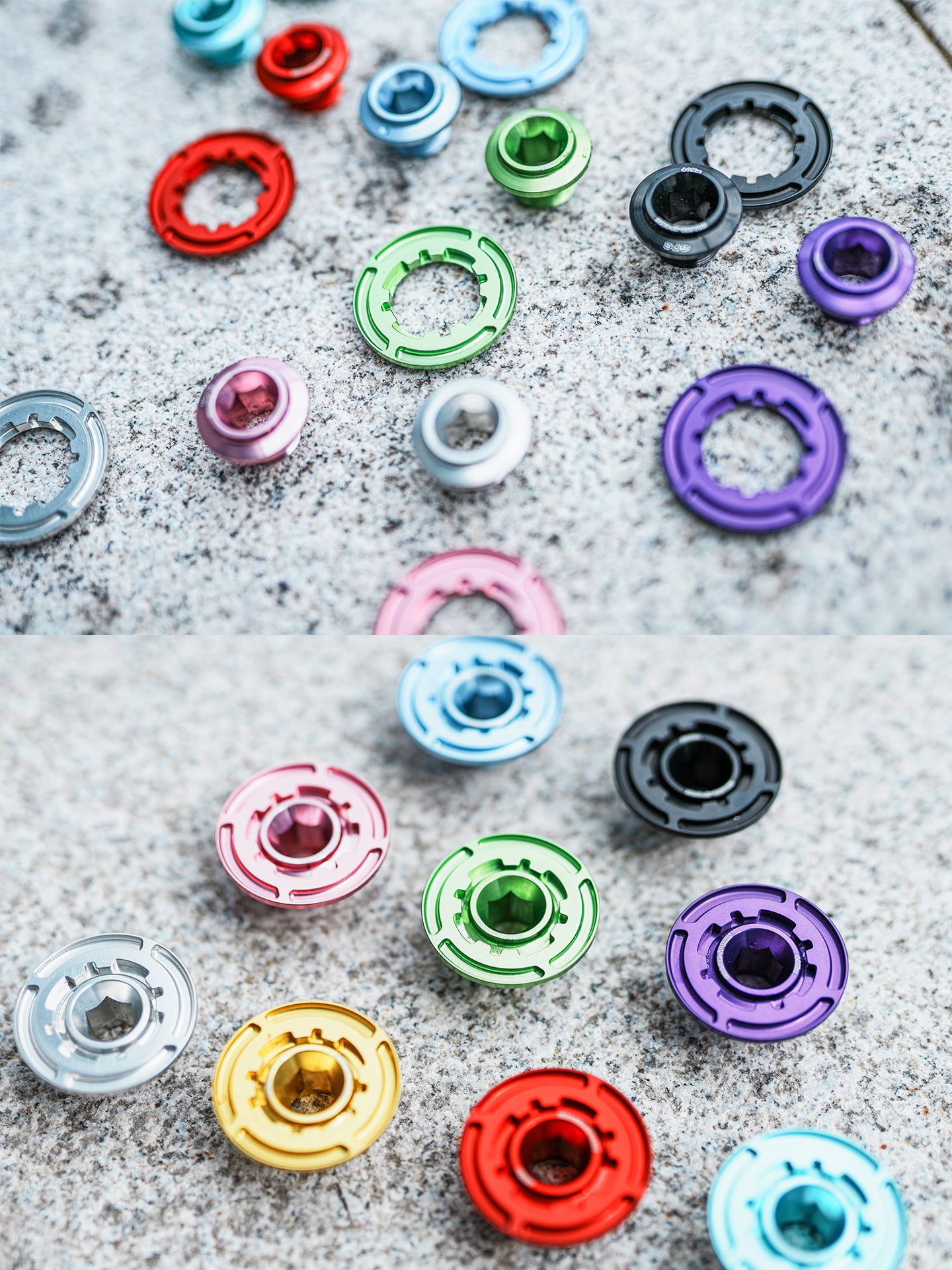Chaser Ultra-Light Aluminum Crank Bolt Kit for Cybrei GP-3|Chainring Fixing Bolt & Anti-Loosening Cap Set (with Aerodynamic Dust Cap)