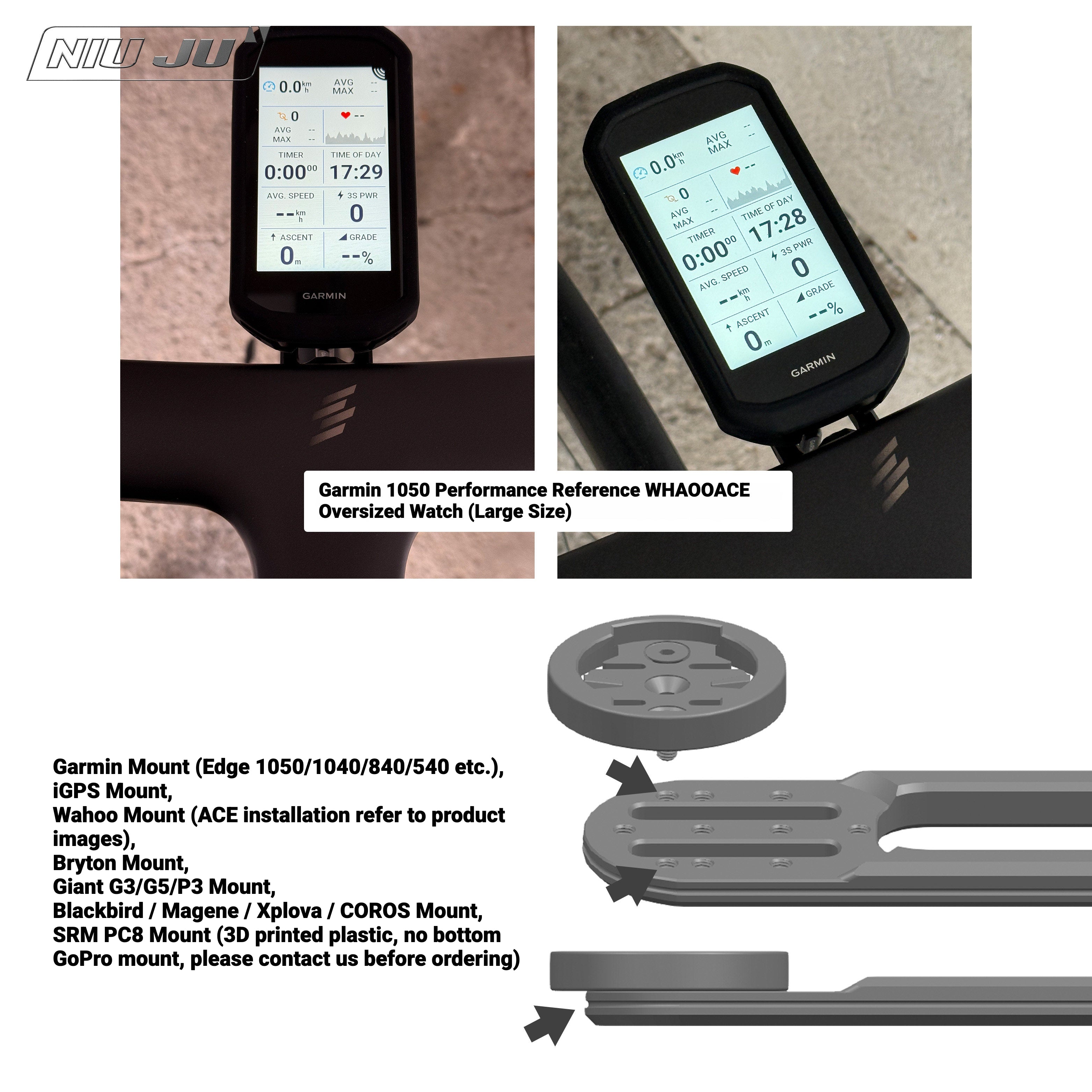 BIGROCK Gen 2 Integrated Handlebar Computer Mount | Garmin Edge 1050 Compatible Aero Bike Mount