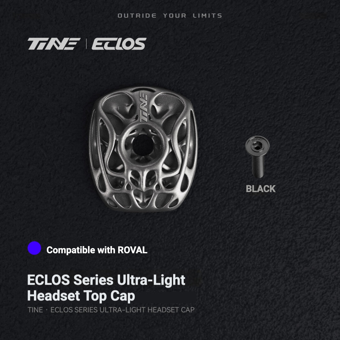 TiNE × Eclos Titanium Headset Top Cap 6.0g BESO Topology Design for Roval Integrated Cockpit