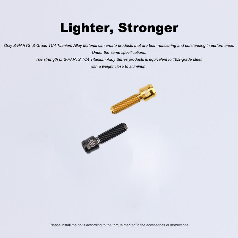 S-PARTS Small Column Head Series M4 L06-50mm Handlebar Holder Fixed Brake Stroke Adjustment Titanium Screws