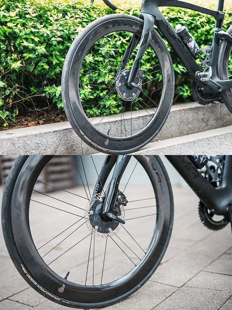 Chaser O-AERO Ultra-Light Carbon Centerlock Disc Brake Rotor 140/160mm | Aero CarbonTi Design for Road/TT Bikes | T800 Carbon + SUS420 Braking Surface
