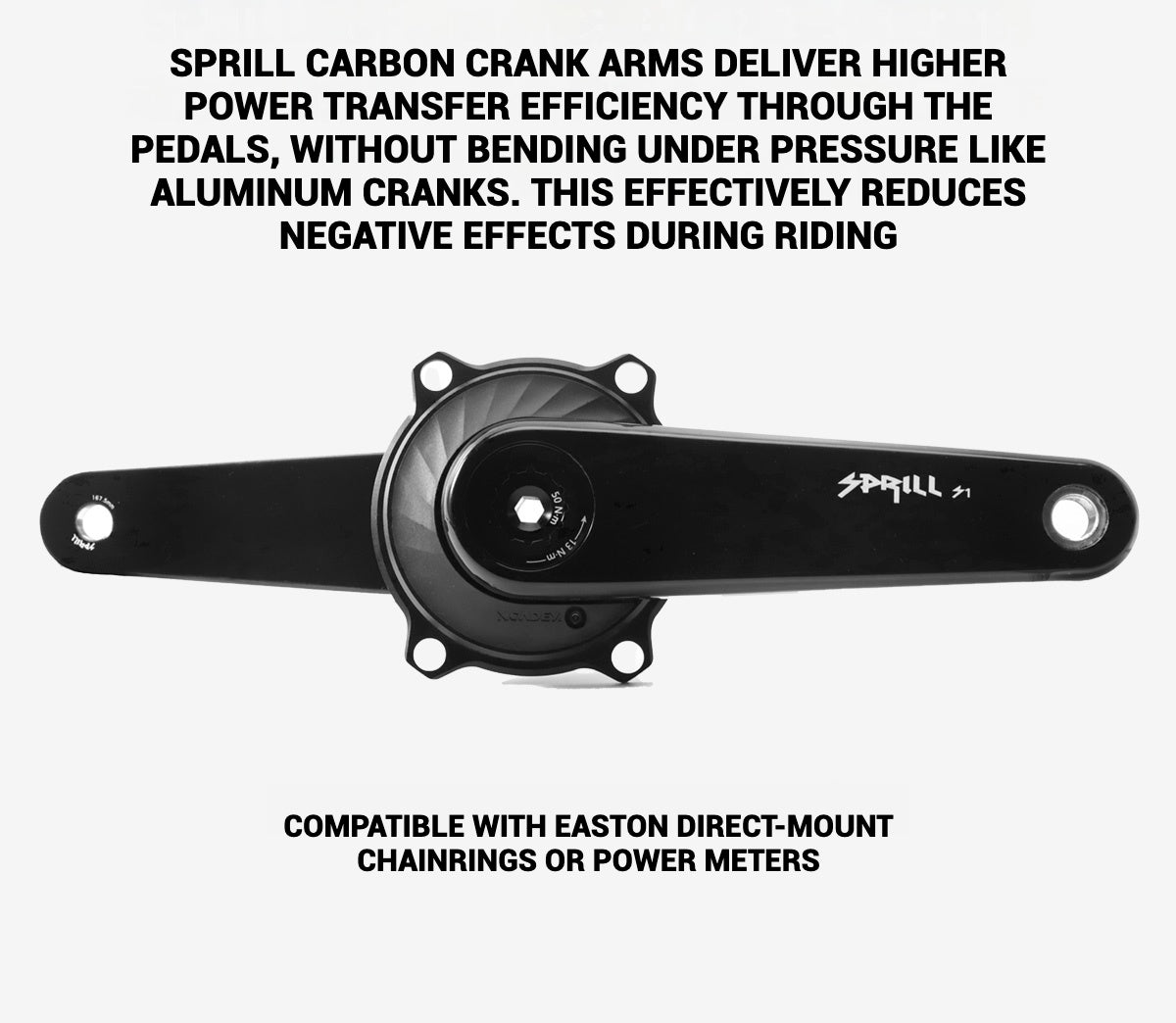 SPRILL High-Strength Carbon Road Crankset | Ultra-Lightweight | EASTON-Compatible with XCADEY Gen2 Power Meter