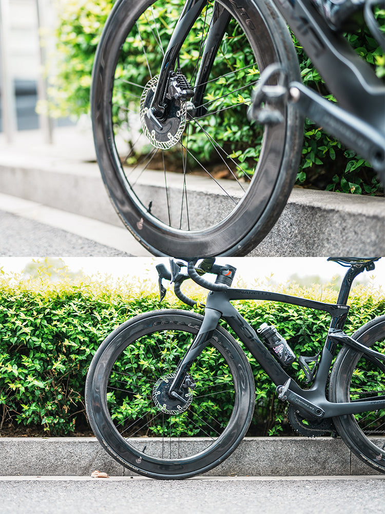 Chaser O-AERO Ultra-Light Carbon Centerlock Disc Brake Rotor 140/160mm | Aero CarbonTi Design for Road/TT Bikes | T800 Carbon + SUS420 Braking Surface