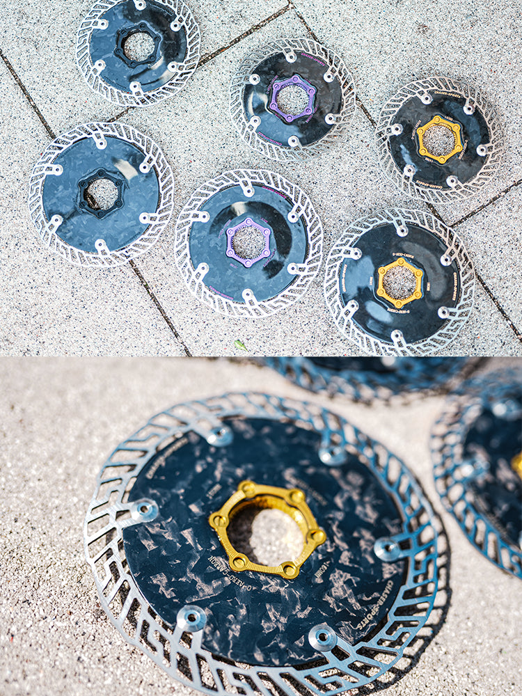 Chaser O-AERO Ultra-Light Carbon Centerlock Disc Brake Rotor 140/160mm | Aero CarbonTi Design for Road/TT Bikes | T800 Carbon + SUS420 Braking Surface