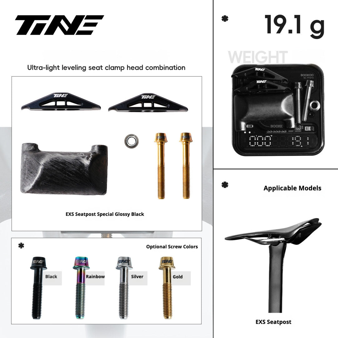 TiNE EXS Ultra-Light Titanium Seatpost Clamp Yoke Kit | 40.6% Weight Reduction
