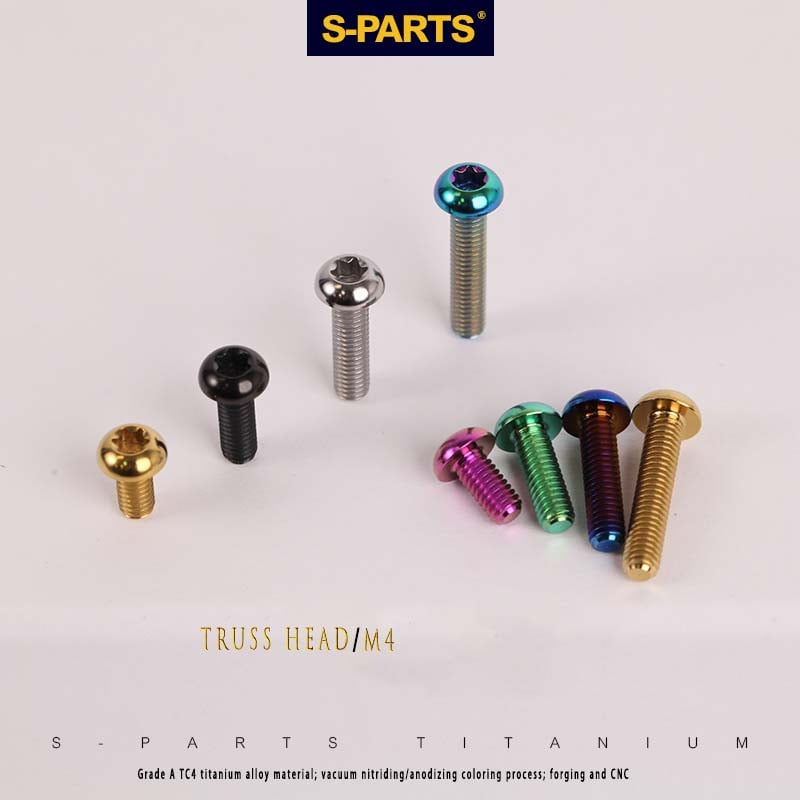 S-PARTSA2 umbrella head titanium alloy screw m4*10/12/16/18/20/25mm road mountain bike headset