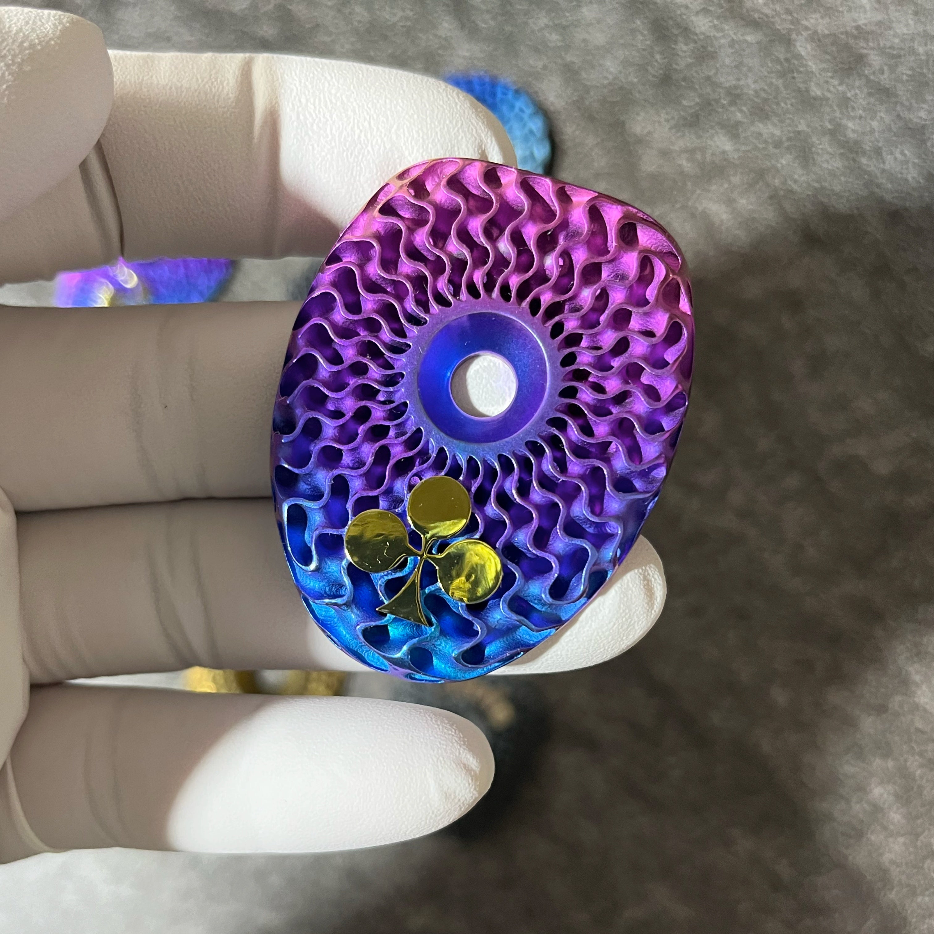 Custom 3D Titanium Stem Cap for Vision Metron 6D – Hand-Finished Art Design