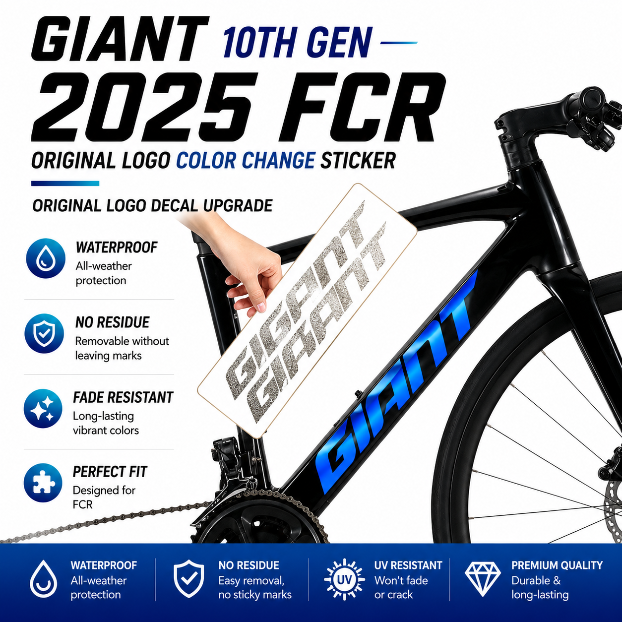 2025 Giant FCR Frame Logo Overlay Decals