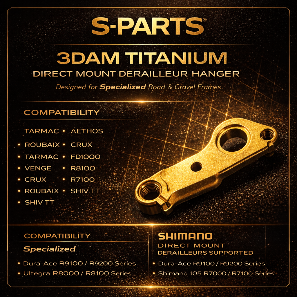 S-PARTS 3DAM Titanium Direct Mount Derailleur Hanger for Specialized | Ultralight 3D Printed Bike Hanger