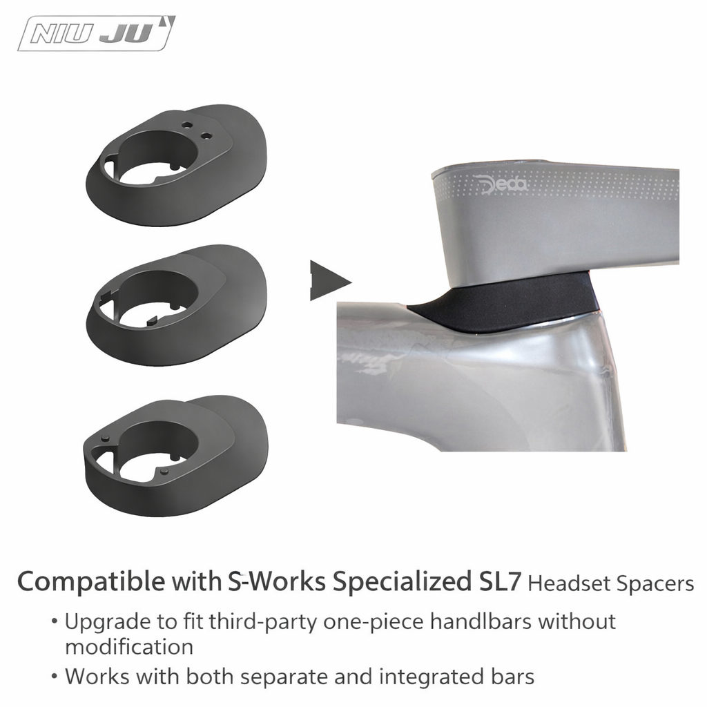 Specialized Tarmac SL7 Headset Spacer Adapter | Compatible with Roval Rapide, DEDA, EXS, Vision, THM Integrated Handlebars