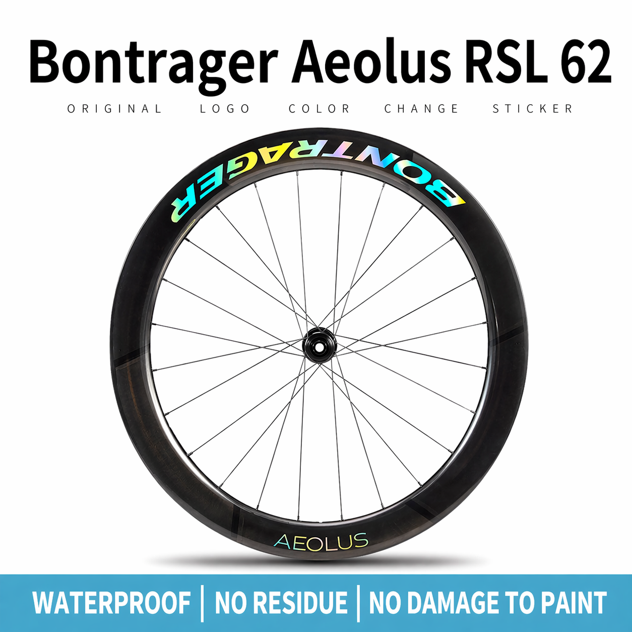 Bontrager Aeolus RSL 62 Decal Stickers Custom Rim Decals for Carbon Wh
