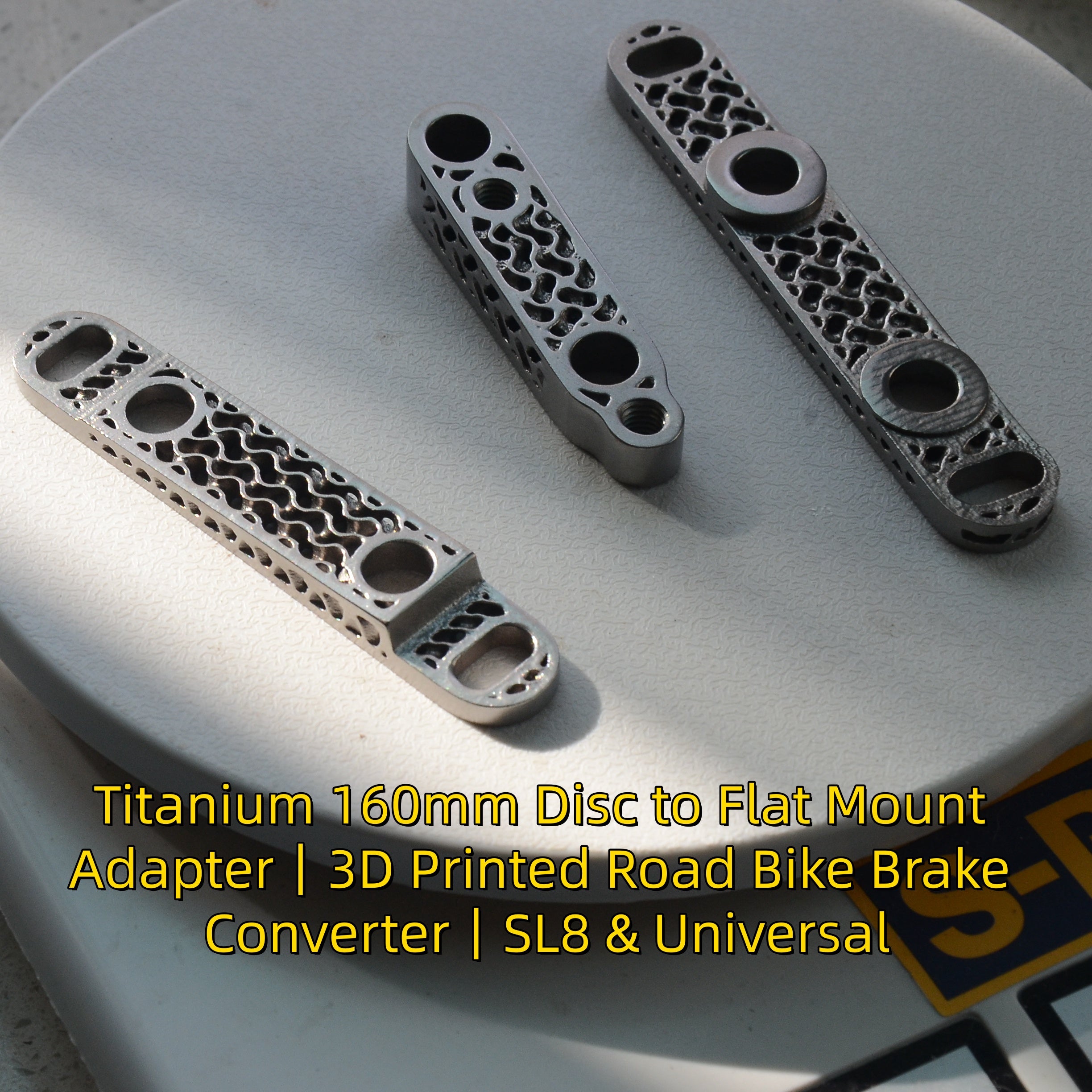 Titanium 140-160mm Disc to Flat Mount Adapter|3D Printed Road Bike Brake Converter|SL8 & Universal