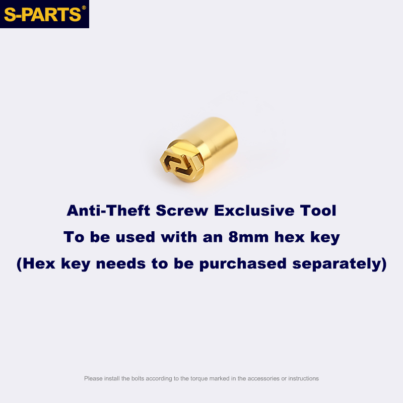 S-PARTS Titanium Anti-Theft Screws M10 D19 P1.5 with Various Lengths (L20, L25, L40, L45, L50, L55, L60, L65, L70)
