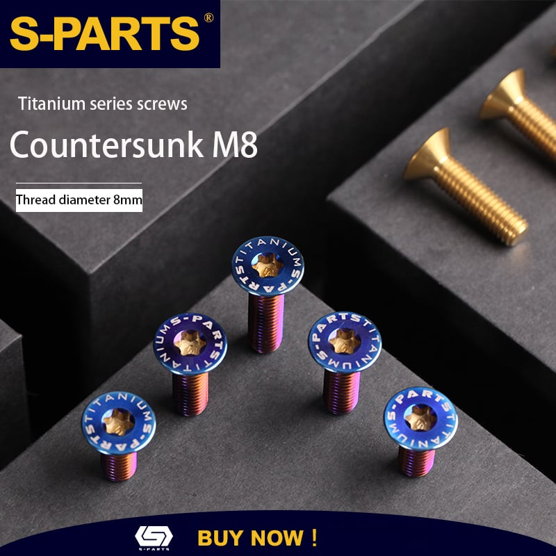 S-PARTS countersunk head screw M8*20/25 titanium alloy weight reduction bolt mountain road bike standard parts