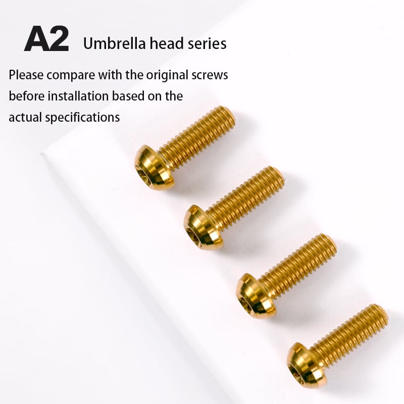 S-PARTS A2 umbrella head titanium alloy screw m6*12/18/30mm mountain road bike bowl set clamp