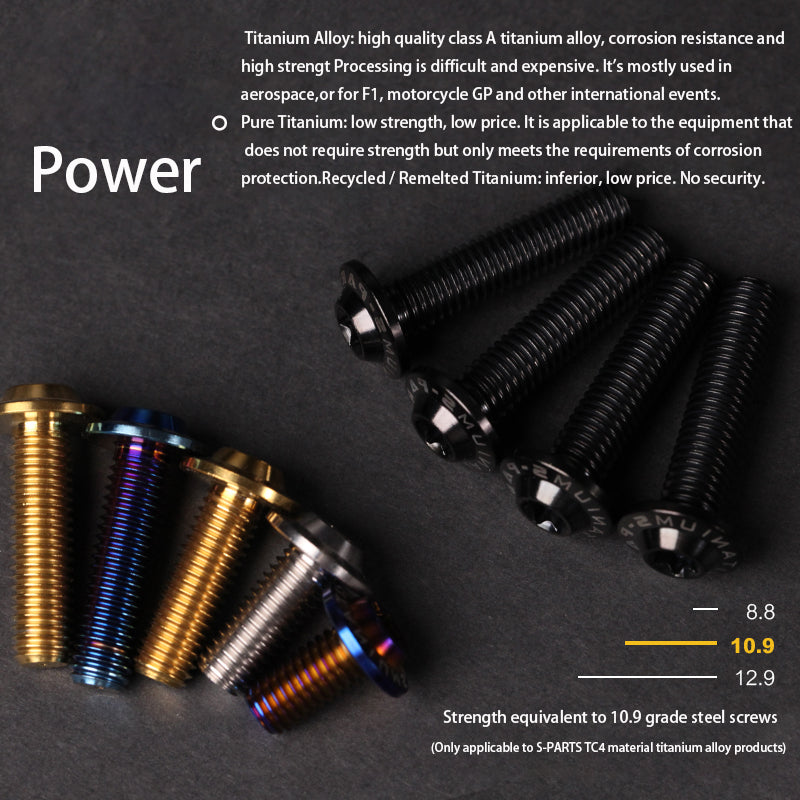 S-PARTS new umbrella head D13 A3 M6 electric motorcycle titanium alloy screws