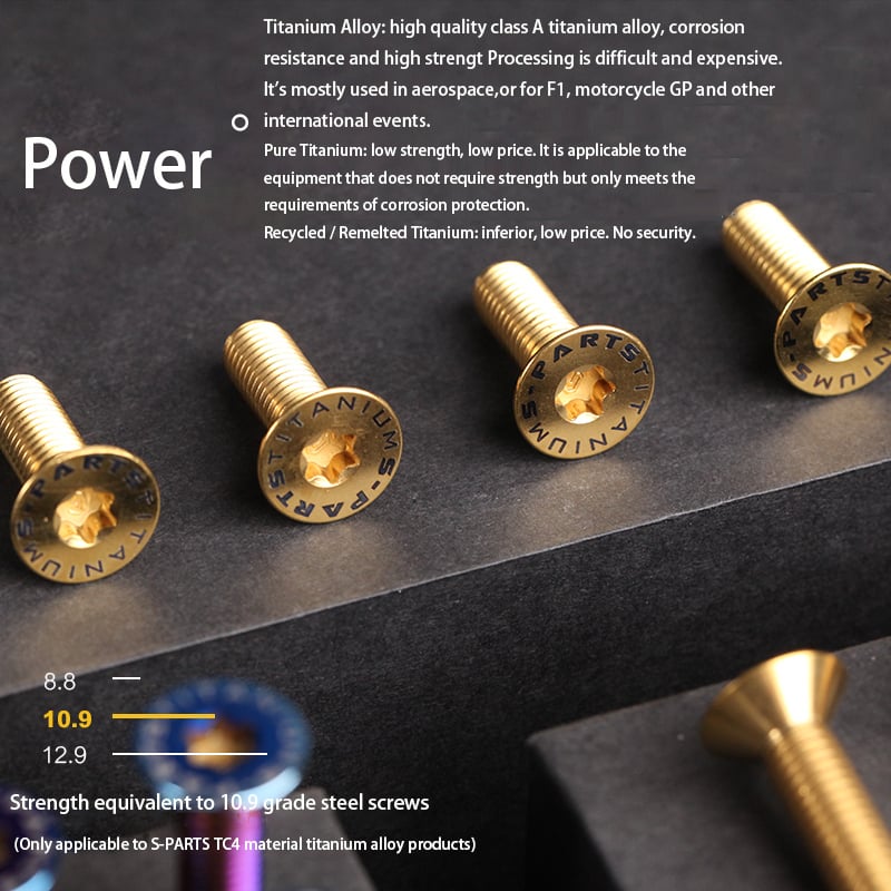 S-PARTS countersunk head screw M8*20/25 titanium alloy weight reduction bolt mountain road bike standard parts