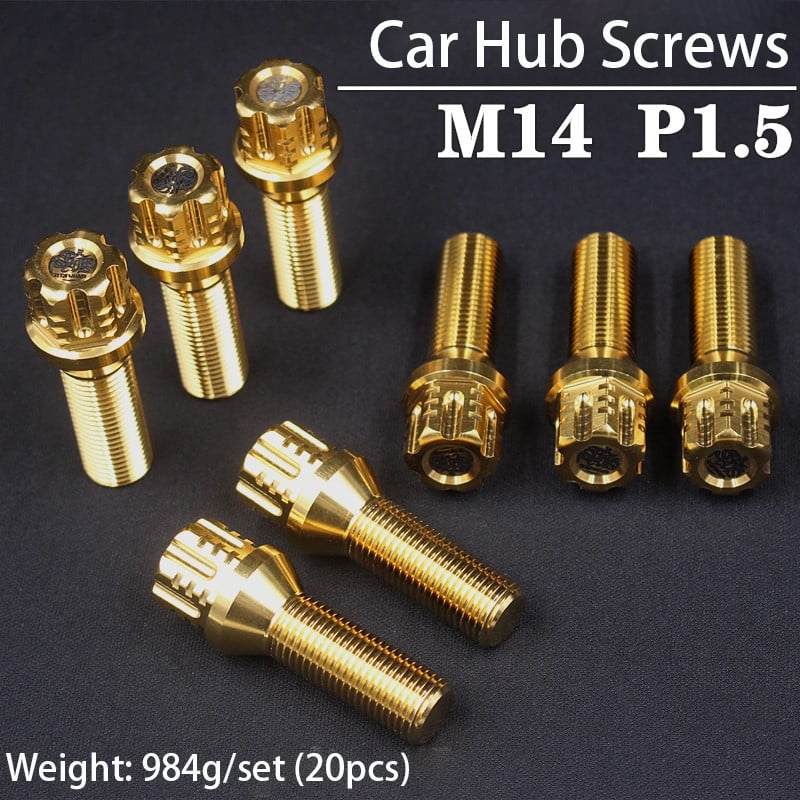 Tornillos para buje de aleación de titanio S-parts Stan Titanium M14 P1.5 Volkswagen, Audi, Mercedes Benz estándar nacional