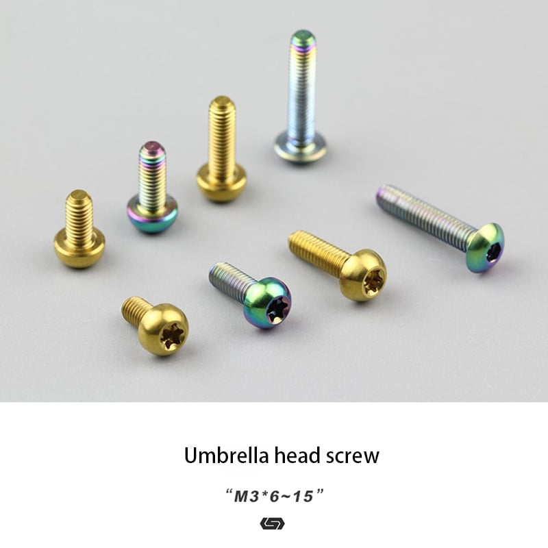 S-PARTS mountain road bike Titanium alloy screw M3*6/8/10/12/15 mm umbrella head screw