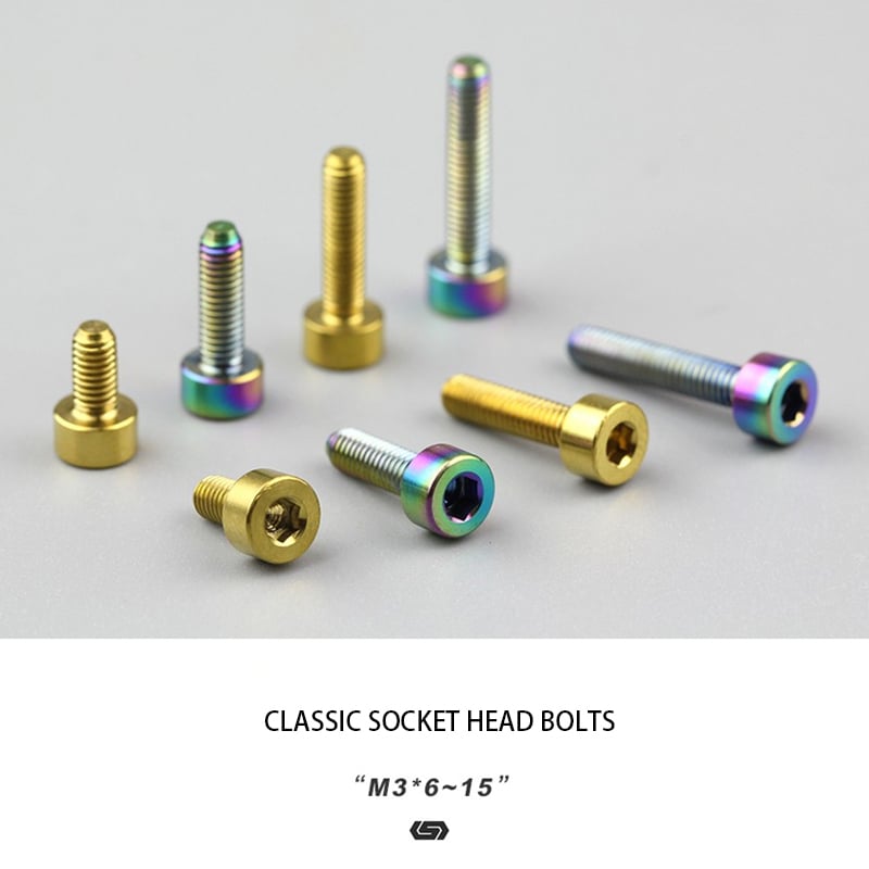 S-PARTS bicycle road bike titanium alloy screw M3*6/8/10/12/15mm post head TI