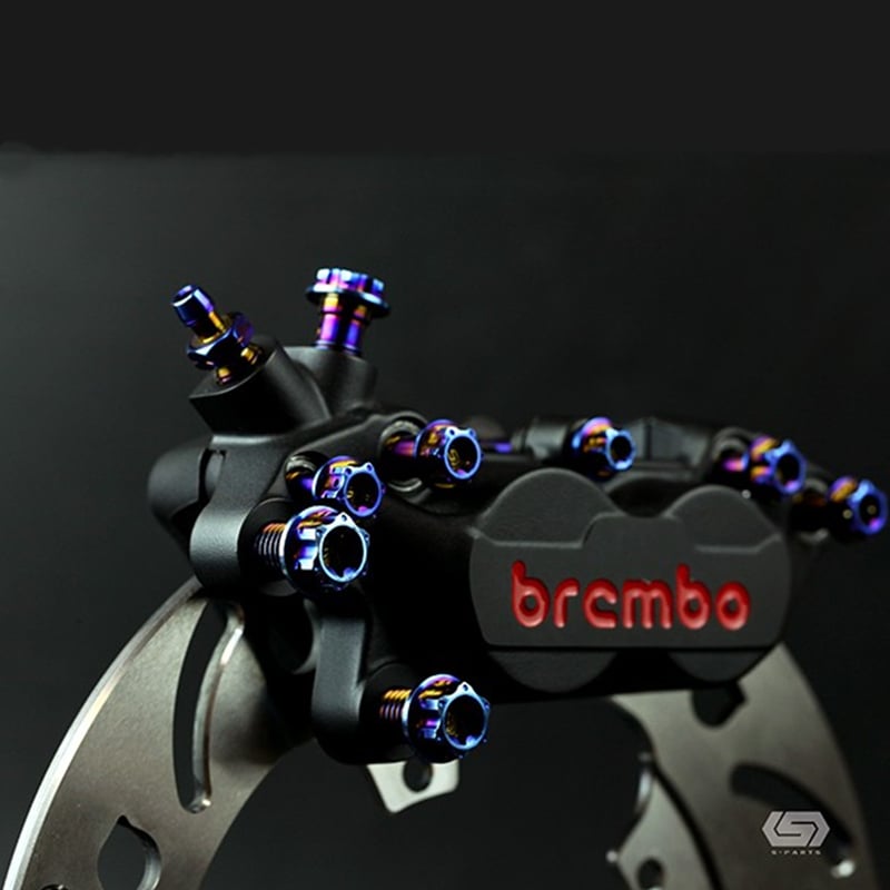 S-PARTS Brembo pair 4/pair 2 Caliper Brake Titanium Screw Bolt