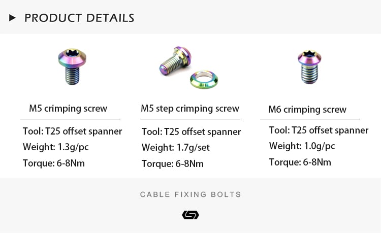 S-parts titanium alloy variable speed brake lock wire Mountain road bicycle before and after pressing wire screws