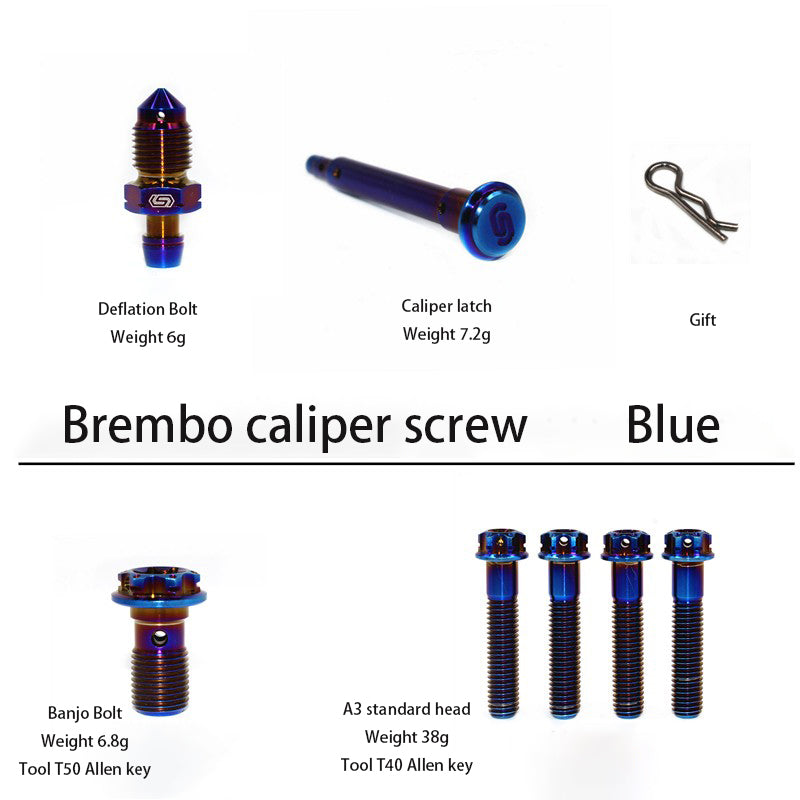 S-PARTS Brembo pair 4/pair 2 Caliper Brake Titanium Screw Bolt