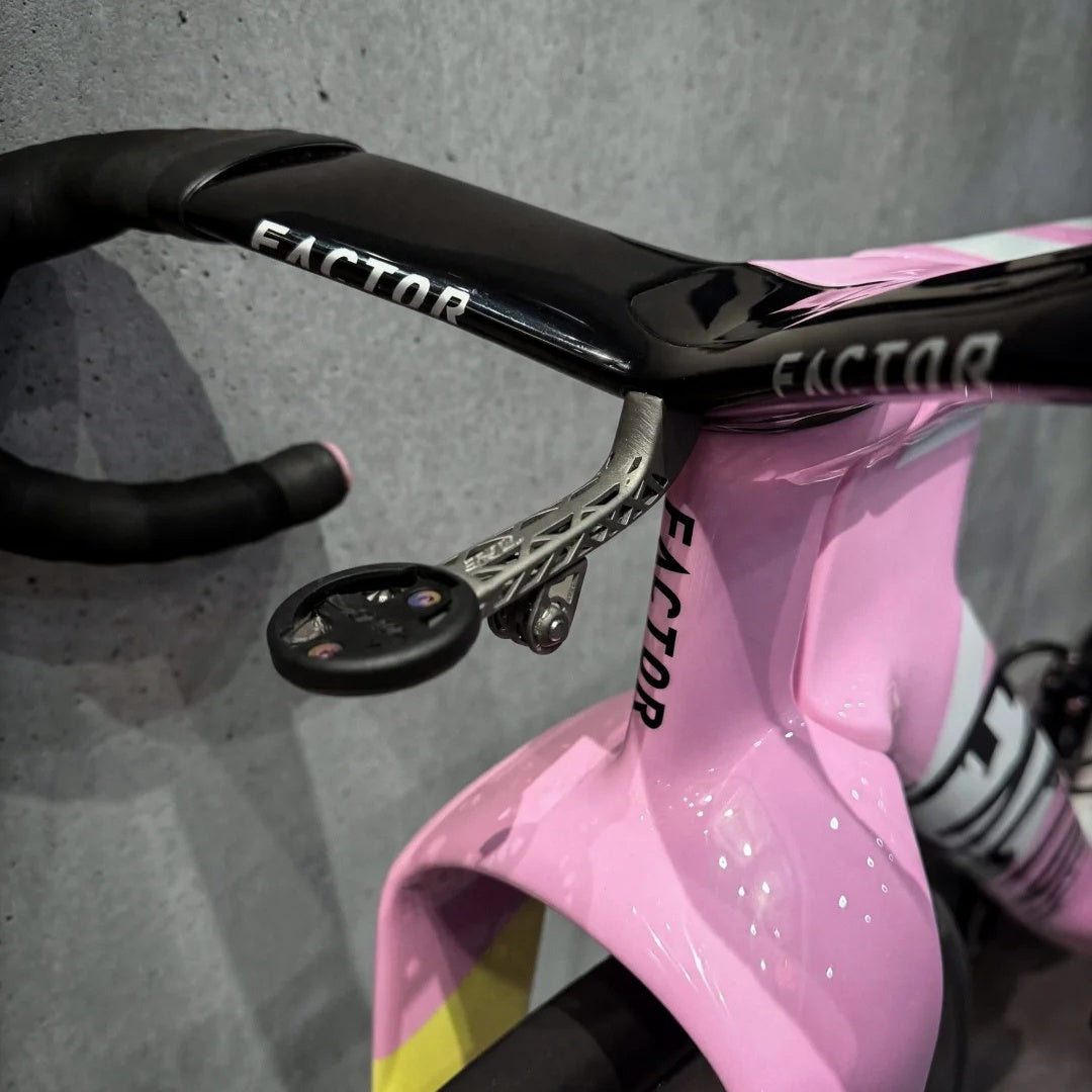 ONE Integrated Barstem Titanium Bike Computer Mount for Factor ONE | Ultra-Light 13g–20g Garmin Wahoo Bryton