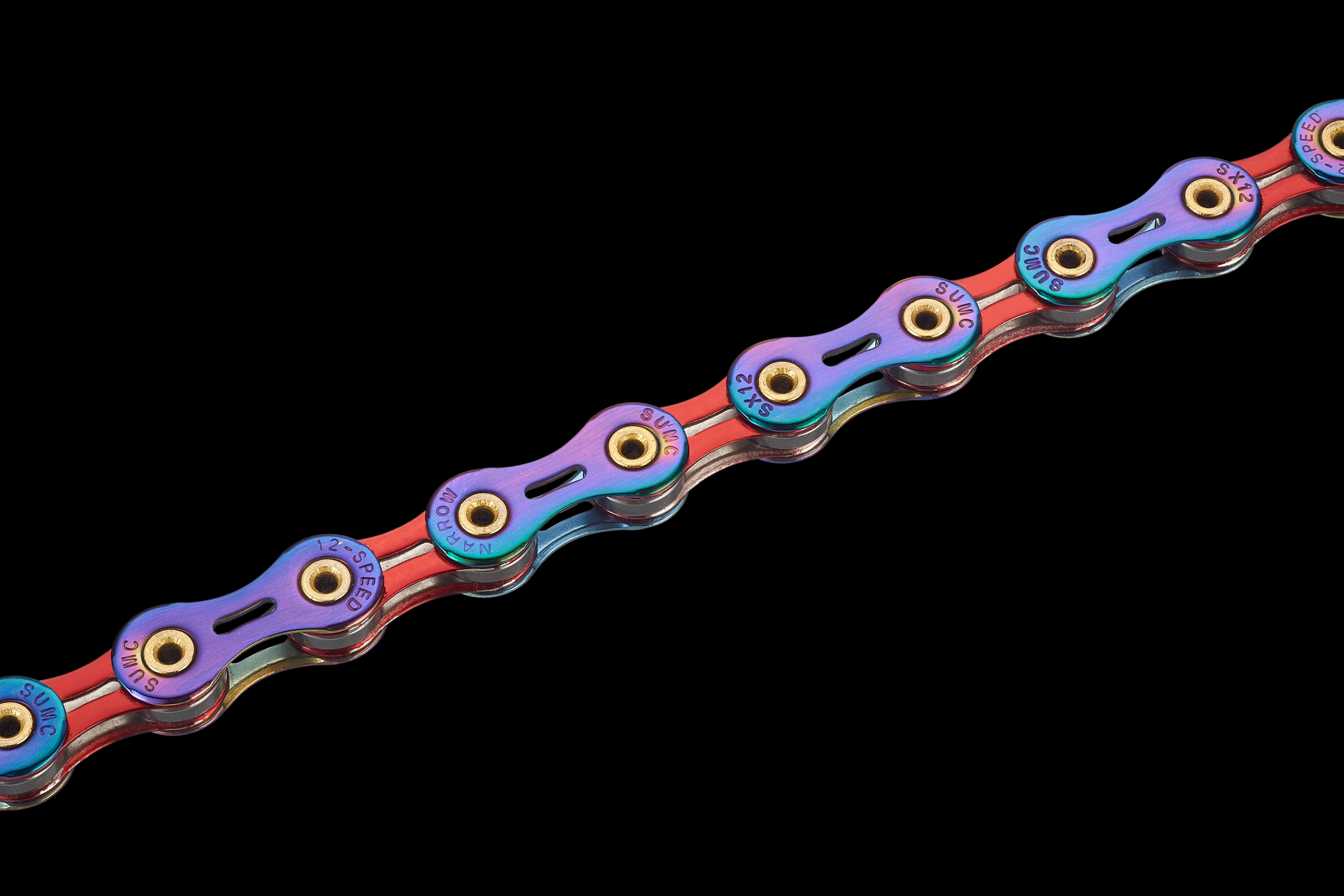 SUMC 12-SPEED full hollow carbon steel Bicycle Chain Ultralight with Steel Magic Buckle