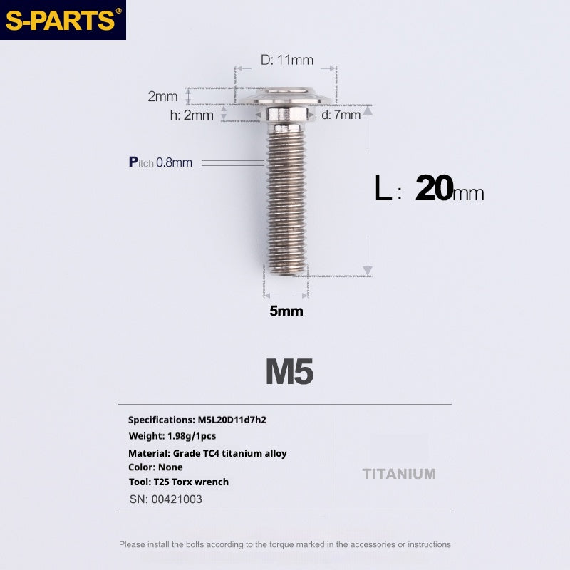 SPARTS A3 Paraguas Cabeza Escalón Serie M5 Color Titanio Tornillos de Titanio Motocicleta Auto