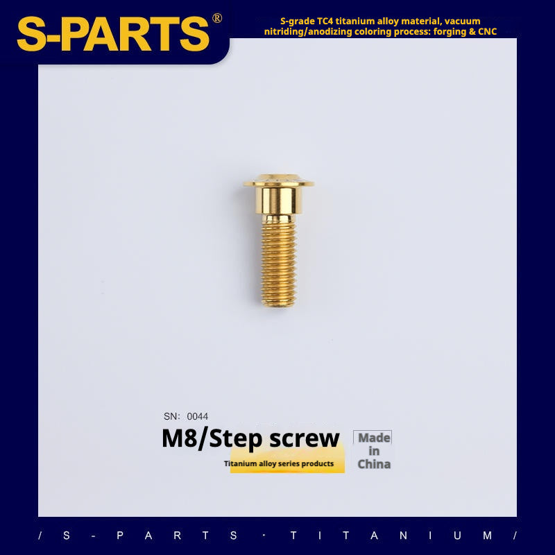 SPARTS A3 Umbrella Head Step Series M8 Golden Titanium Screws Motorcycle Auto