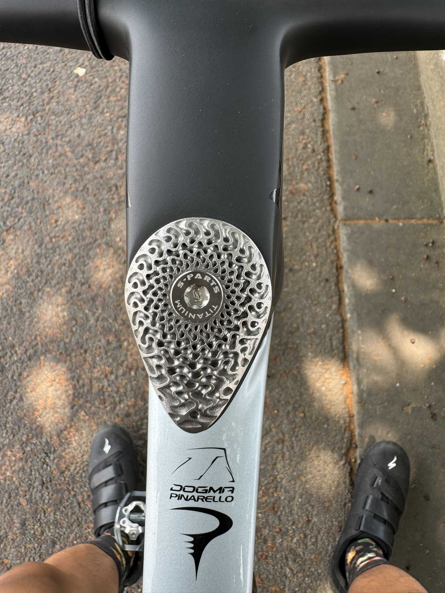 3D-printed titanium stem cap, suitable for integrated road Pinarello Most bike handlebars, 1pcs