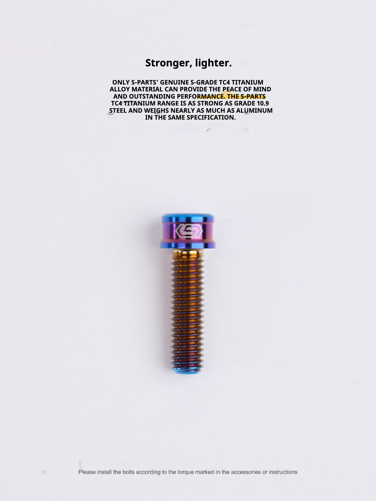S-PARTS M6x10/12/14/16/18/20mm Cylindrical Head Ultra Light Titanium Screws