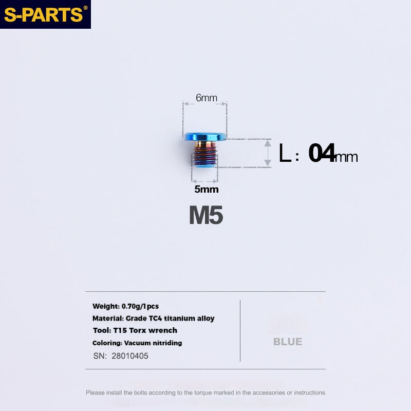 S-PARTS Titanium Alloy Oil Port Screws Shimano Sram TRP Mountain Brake Levers Shimano Road Shift Levers