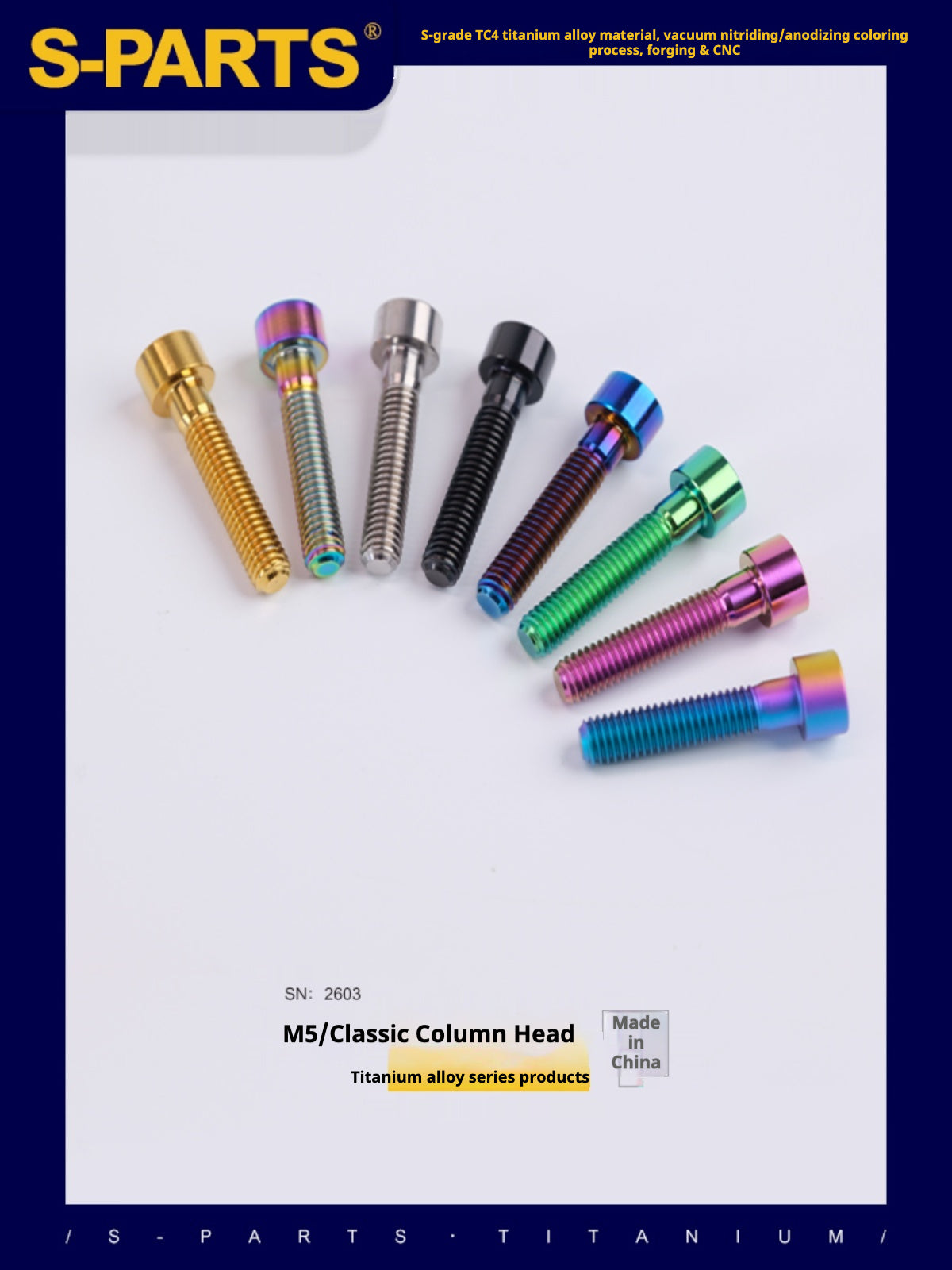 SPARTS Column Head Series M5 L10-80mm Titanium Screws