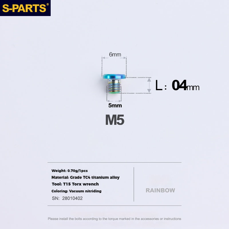 S-PARTS Titanium Alloy Oil Port Screws Shimano Sram TRP Mountain Brake Levers Shimano Road Shift Levers